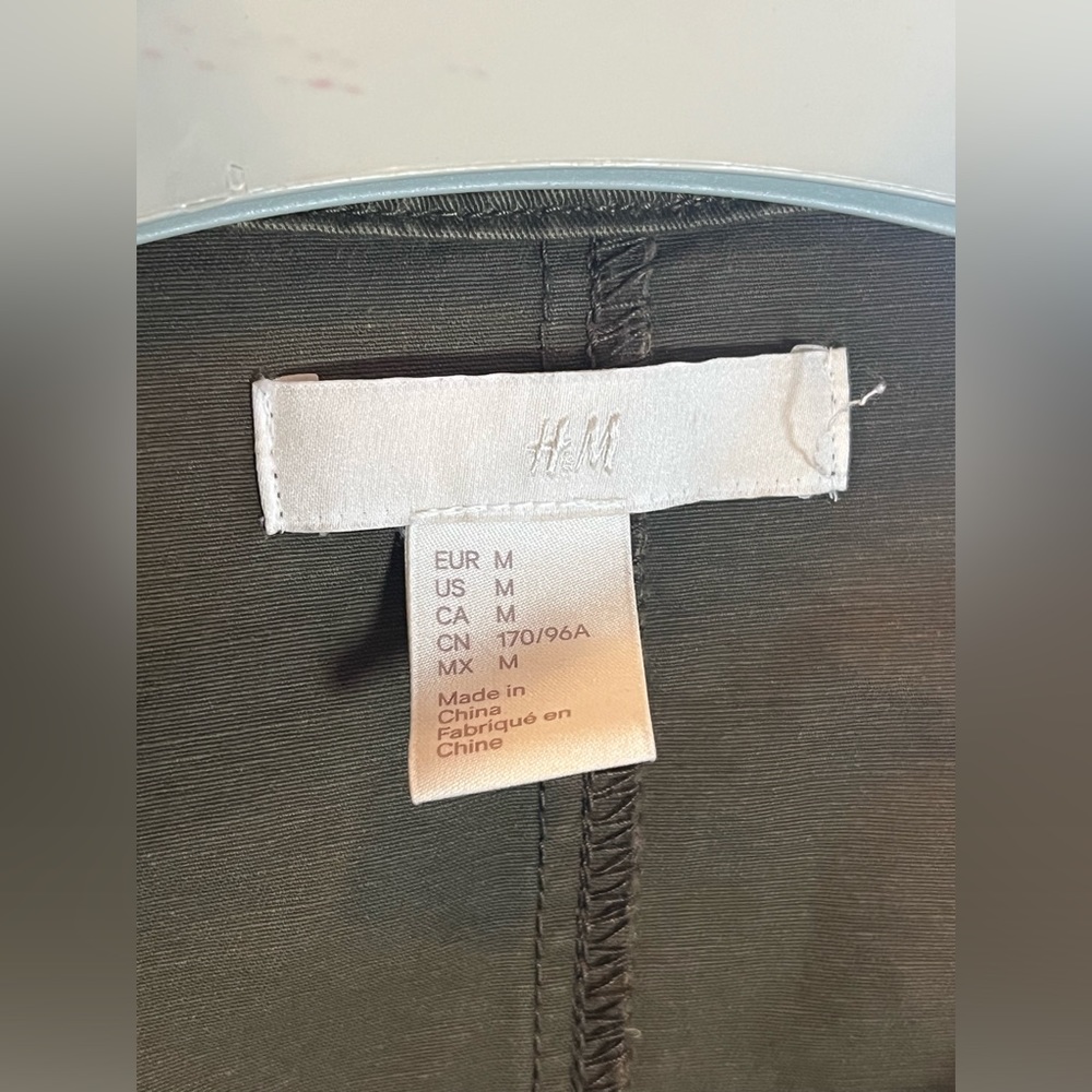 H&M Boxy Olive Green Military Jacket with Embroidered Bird, Rose & Snake Patches - Picture 6 of 14
